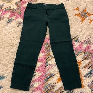 Forest green cropped Pixie pants, size 6